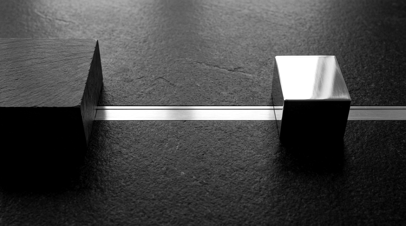 Flat infographic: a horizontal boundary line marking the deadline, with an already-installed device on the left staying outside the regulated zone and a newly placed unit on the right crossing into it. Shapes and arrows only, no legible text.